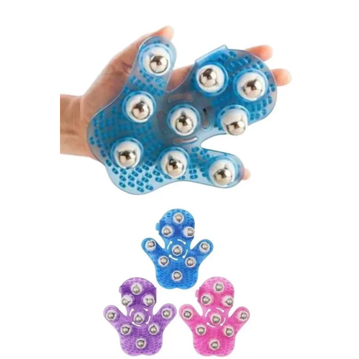 BUĞZ Selülit Giderici Masaj Eldiveni 9 Bilyeli Palm Masaj Eldiven Tam Vücut