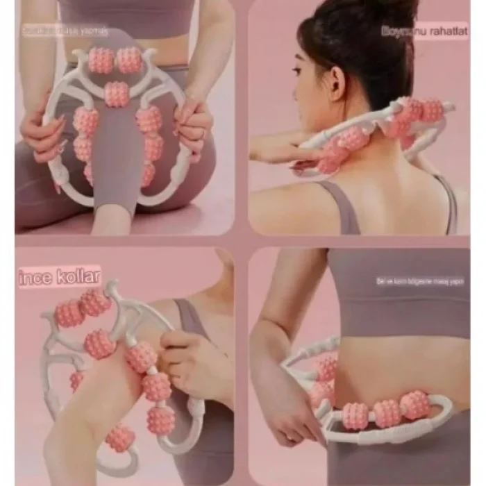 BUĞZ Selülit Masaj Aleti 9 Tekerlekli Lenf Drenaj Rulosu