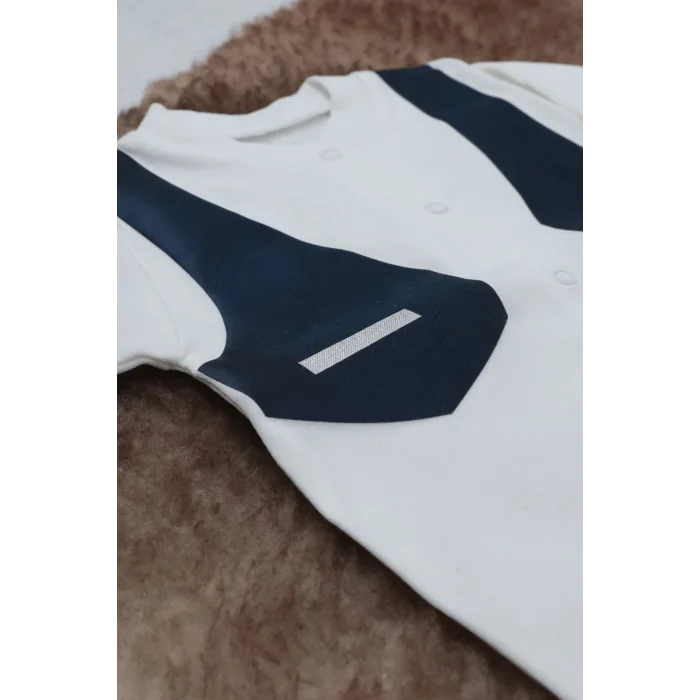 BUĞZ Sema Baby Pamuklu Bebek Tulum Seti 0-3 Ay - Smokin