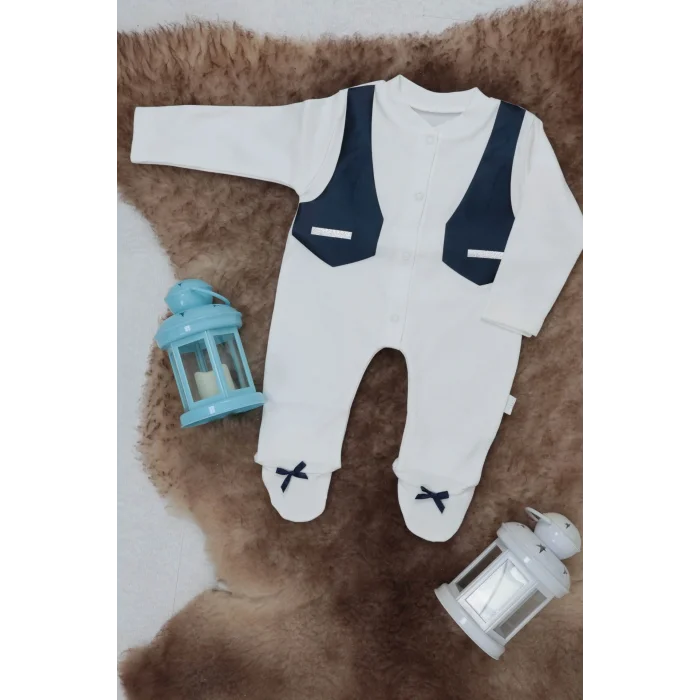 BUĞZ Sema Baby Pamuklu Bebek Tulumu 3-6 Ay - Smokin