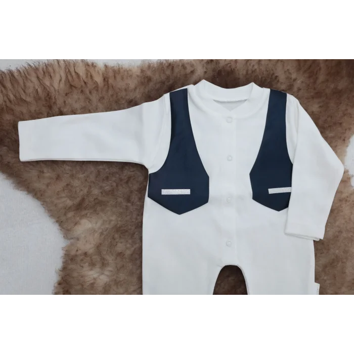 BUĞZ Sema Baby Pamuklu Bebek Tulumu 3-6 Ay - Smokin