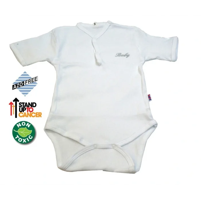 BUĞZ Sema Baby Yarım Kol Kaşkorse Badi (Body) - Beyaz  6-12 Ay