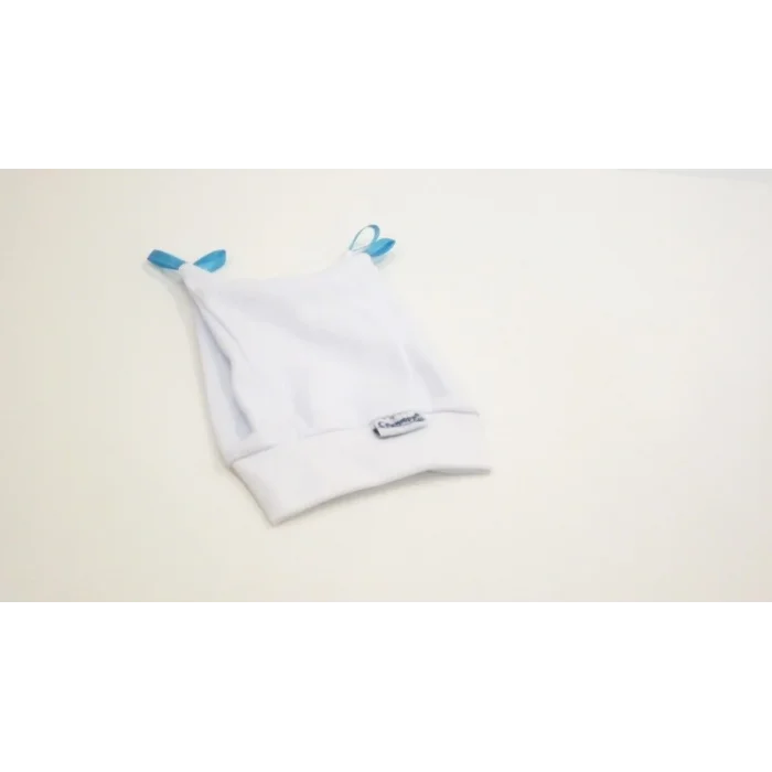 BUĞZ Sema Baby Yenidoğan Kurdelalı Bebek Şapka - Beyaz