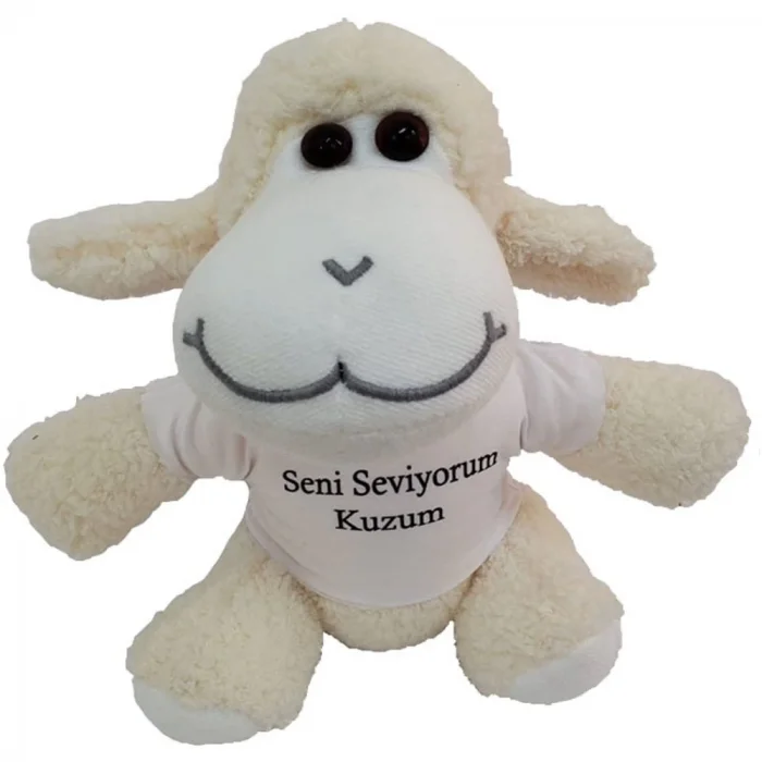 BUĞZ Seni Seviyorum Kuzum Tişörtlü Peluş Kuzu