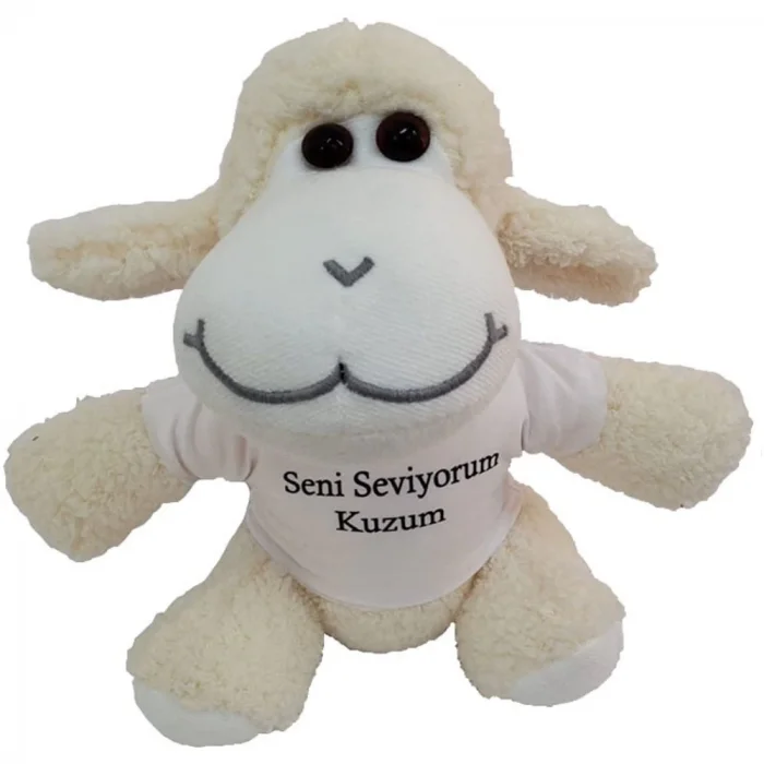 BUĞZ Seni Seviyorum Kuzum Tişörtlü Peluş Kuzu
