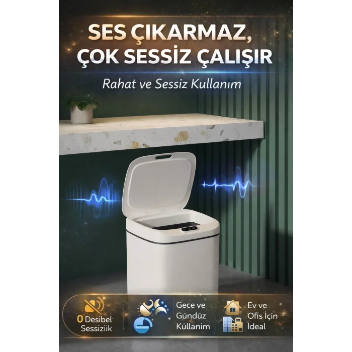 BUĞZ Sensörlü Çöp Kovası Otomatik Kapak Temassız