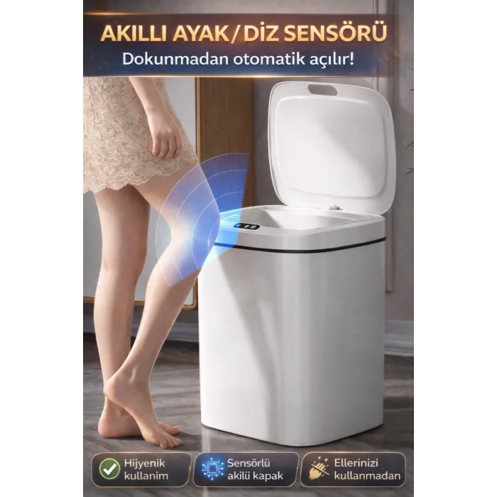 BUĞZ Sensörlü Çöp Kovası Otomatik Kapak Temassız