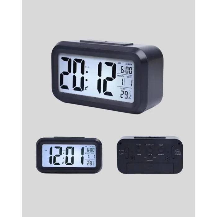 BUĞZ Sensörlü Dijital Masa Saati Alarm ve Sıcaklık Göstergeli