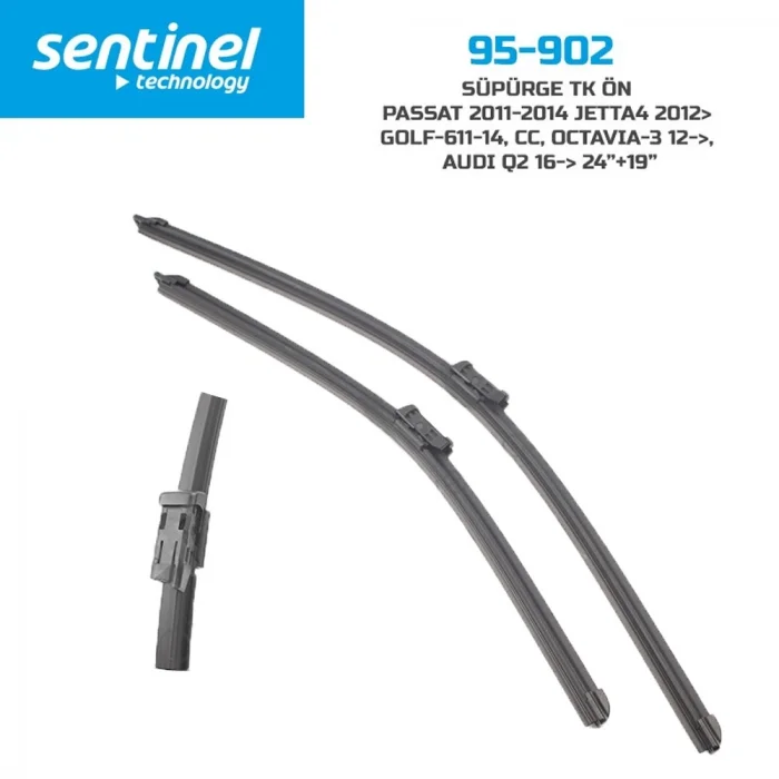BUĞZ Sentinel Audi Q2 Jetta 4 Golf 6 Passat CC Octavia 3 Orijinal Silecek 600-480mm