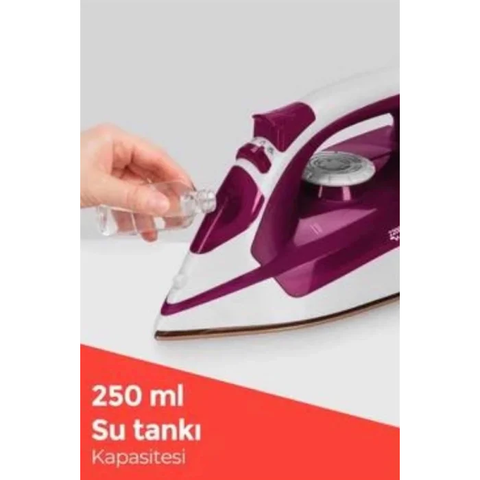  Seramik Tabanlı Kırmızı 2200 Watt Şok Buharlı Ütü