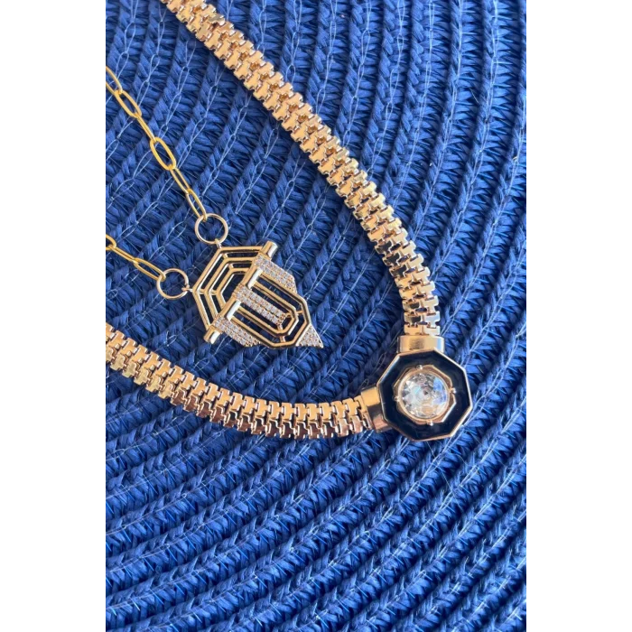 BUĞZ Serenay 2li Çelik Kolye – Kimler Geldi Kimler Geçti -BUĞZ