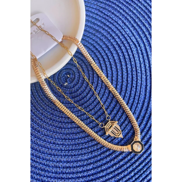 BUĞZ Serenay 2li Çelik Kolye – Kimler Geldi Kimler Geçti -BUĞZ