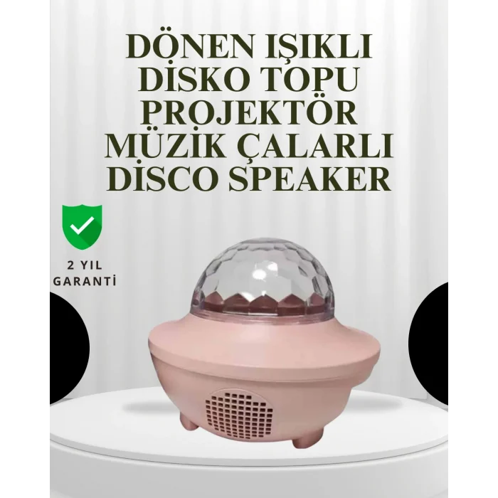 BUĞZ Sesle Etkileşimli Yıldız Projektörlü Gece Lambası – Bluetooth Hoparlörlü, USB Girişli, Dönen Okyanus