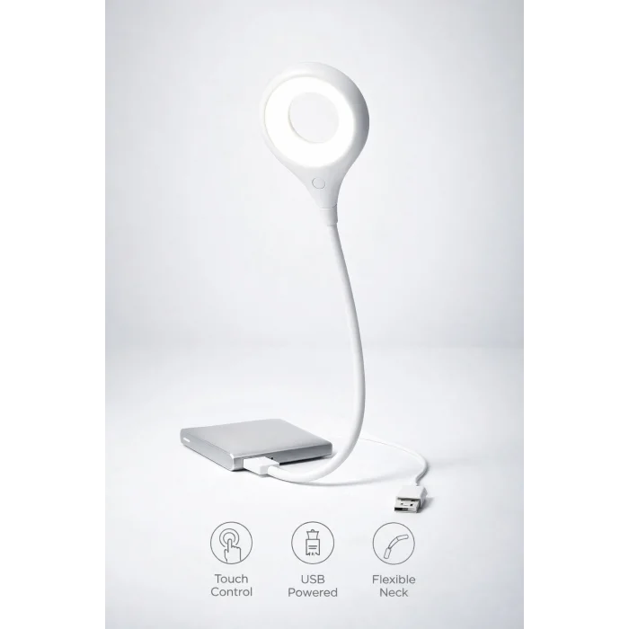 BUĞZ Sesli Komutla Çalışan Akıllı USB LED Lamba Esnek Başlıklı Taşınabilir Masa ve Okuma Işığı