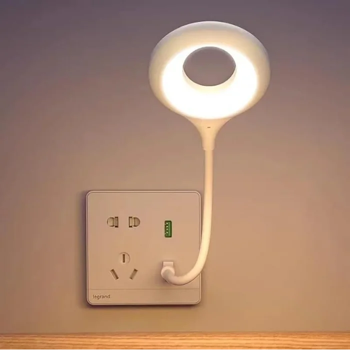 BUĞZ Sesli Komutla Çalışan Akıllı USB LED Lamba Esnek Başlıklı Taşınabilir Masa ve Okuma Işığı
