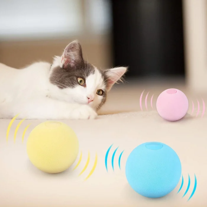 BUĞZ Sesli ve Akıllı Kedi Oyuncak Topu - 50 mm, Hayvan Sesli, Eğlenceli Kedi Oyuncağı