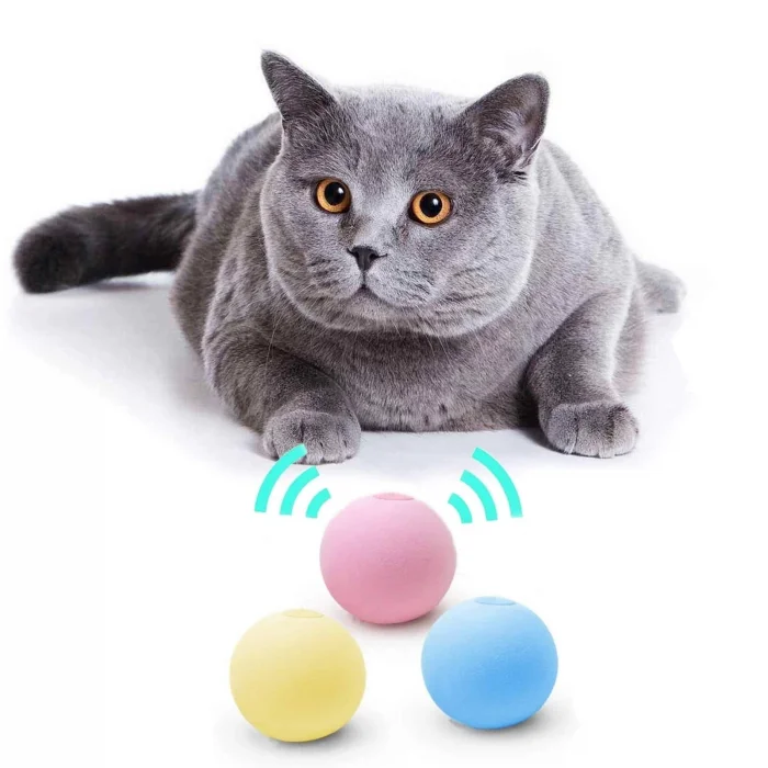 BUĞZ Sesli ve Akıllı Kedi Oyuncak Topu - 50 mm, Hayvan Sesli, Eğlenceli Kedi Oyuncağı