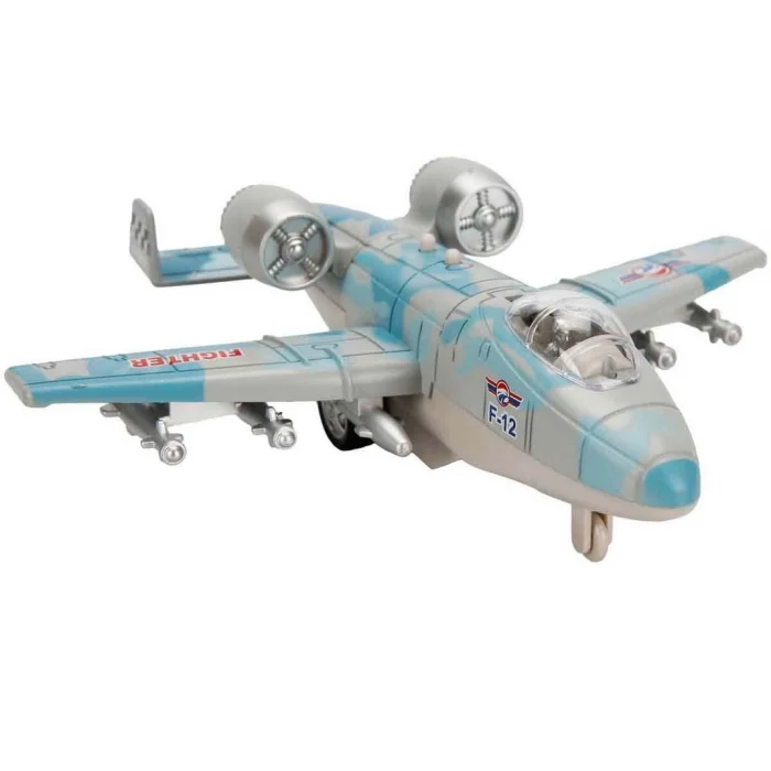 BUĞZ -- Sesli ve Işıklı Die Cast Çek Bırak Savaş Uçağı
