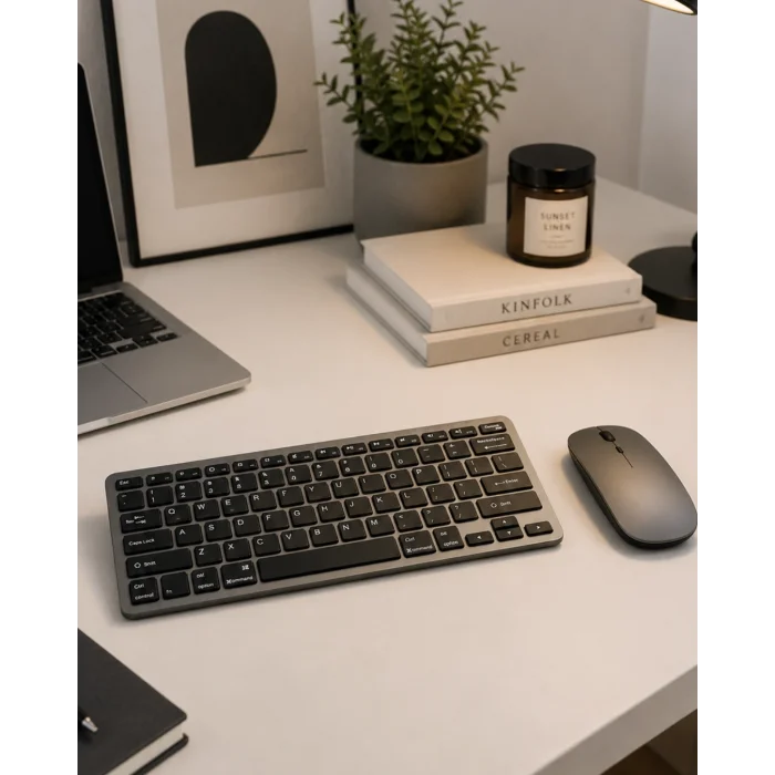 BUĞZ Sessiz Kullanım Sunan Bluetooth Klavye Mouse Seti Çoklu Cihaz Uyumlu