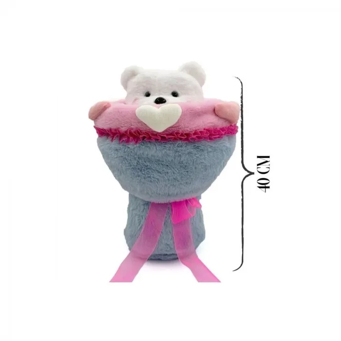  Sevgi Buketi Peluş Ayıcıklı Peluş Çiçek Buketi 40 cm