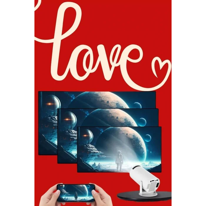 BUĞZ Sevgiliye Özel Hediye Ayaklı Sinema Projektörü Projeksiyon - Lisinya