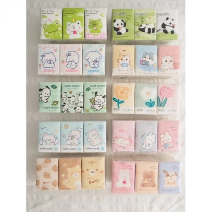  Sevimli Figürlü Çocuk Mendili 9lu Paket