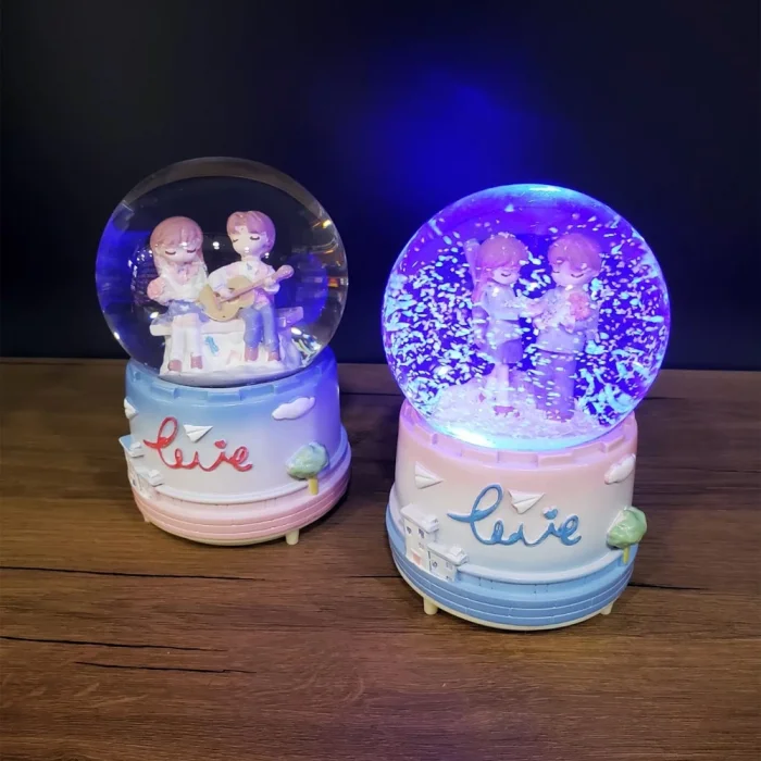  Sevimli Sevgililer Büyük Boy Kar Küresi