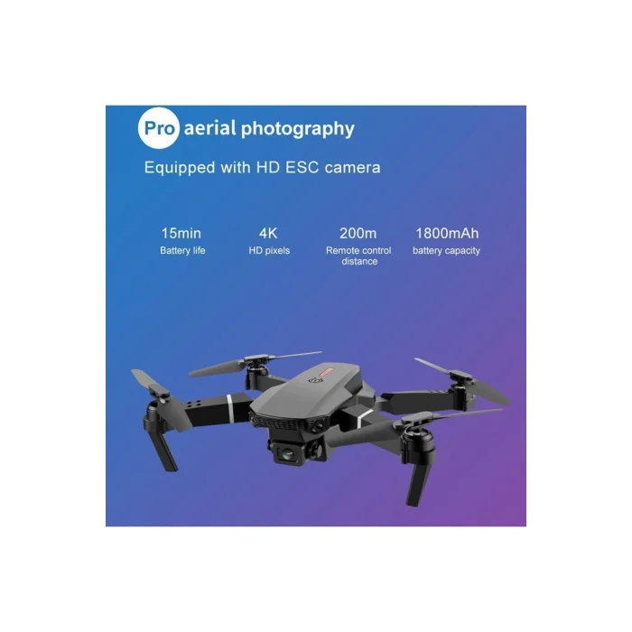 BUĞZ SH Kaydı Gerektirmeyen Drone - Renk: Siyah, Kamera Özelliği: 240P, Uçuş Mesafesi: 0-100M