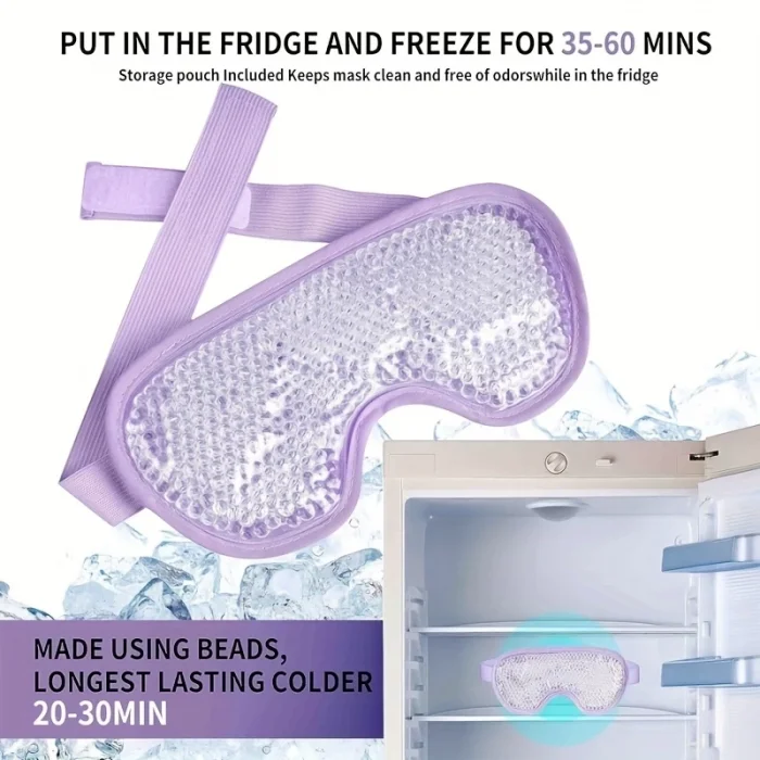 BUĞZ Sıcak Ve Soğuk Boncuklu Buz Jeli Terapi Göz Maskesi (Mor)