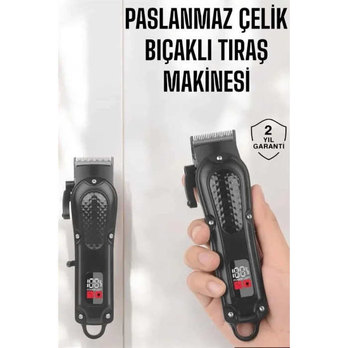  Sıfır Tıraş Makinesi Dijital Göstergeli Paslanmaz Çelik Bıçaklı Taşınabilir