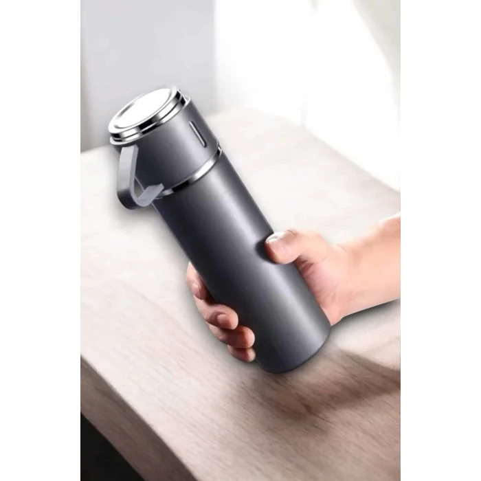  Şık ve Dayanıklı 3 Bardaklı Termos Seti Uzun Süre Isı Koruma Özellikli