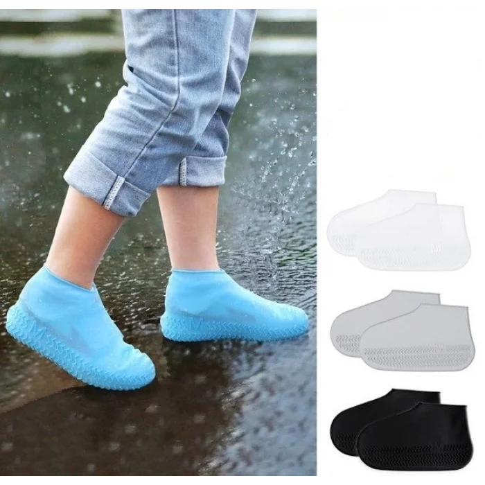  Silikon Ayakkabı Kılıfı Kaymaz Su Kir Geçirmez   L Beden Siyah