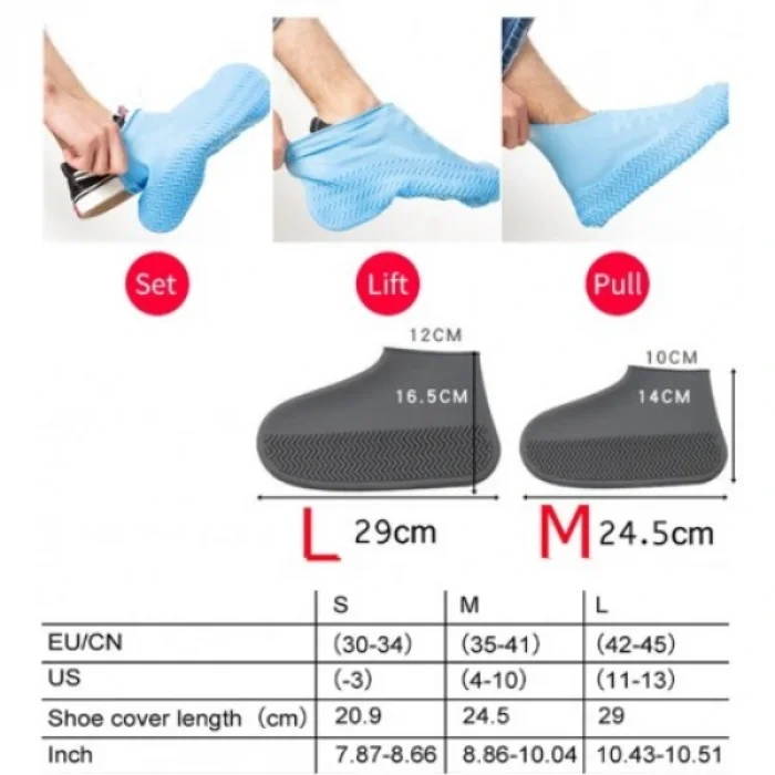 BUĞZ Silikon Ayakkabı Kılıfı Kaymaz Su Kir Geçirmez  M Beden Beyaz