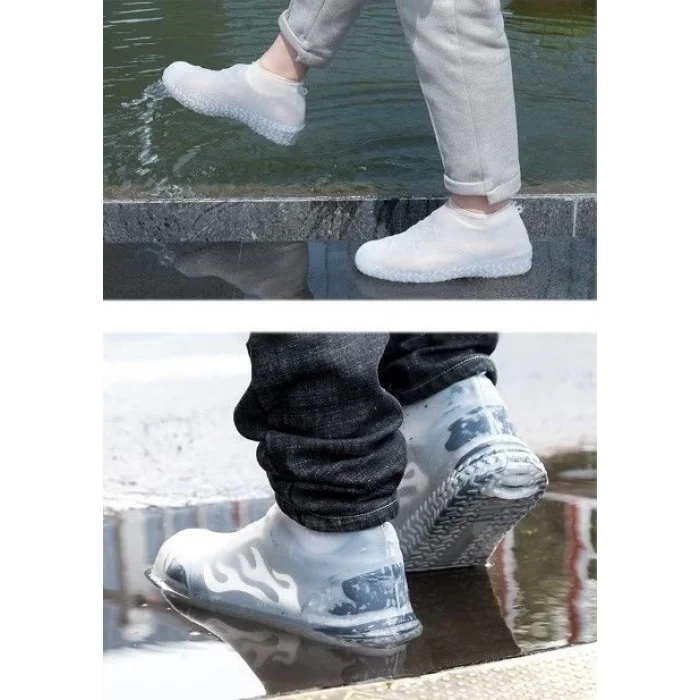  Silikon Ayakkabı Kılıfı Kaymaz Su Kir Geçirmez  M Beden Beyaz - Stokta Olan Renk Gönderilir