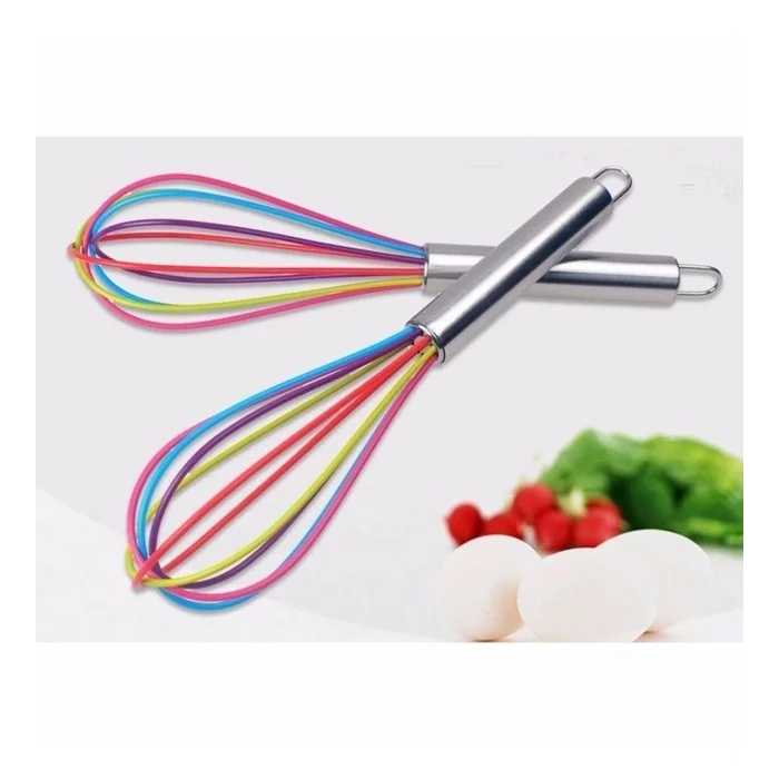 BUĞZ Silikon Çırpıcı Metal Saplı Renkli Çırpma Teli