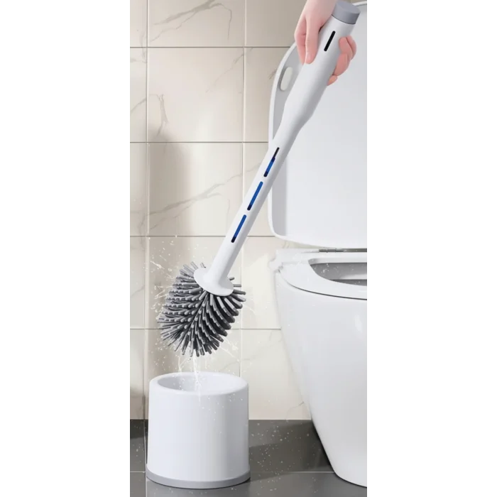BUĞZ Silikon Deterjan Hazneli Esnek Tuvalet Fırçası - Banyo Temizliği İçin