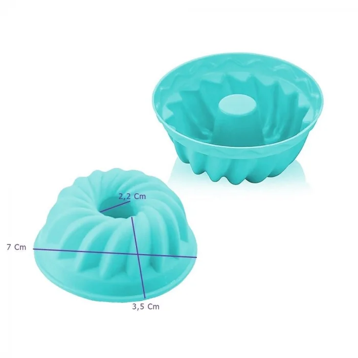 BUĞZ Silikon Göbekli Muffin CupCake Kalıbı - Sürekli Kullanım Muffin Kek Kalıbı 6 ADET