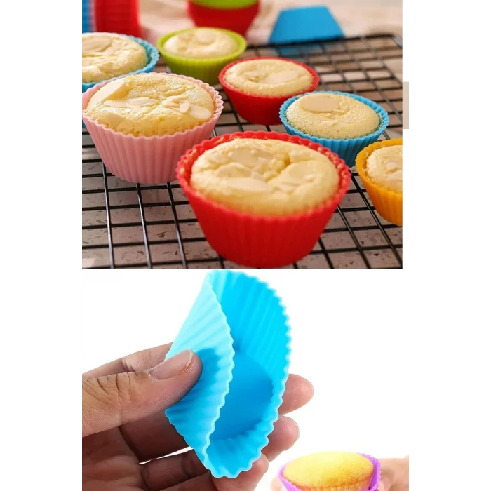BUĞZ Silikon Muffin Kalıbı - Sürekli Kullanım Muffin Kek Kalıbı 6 ADET