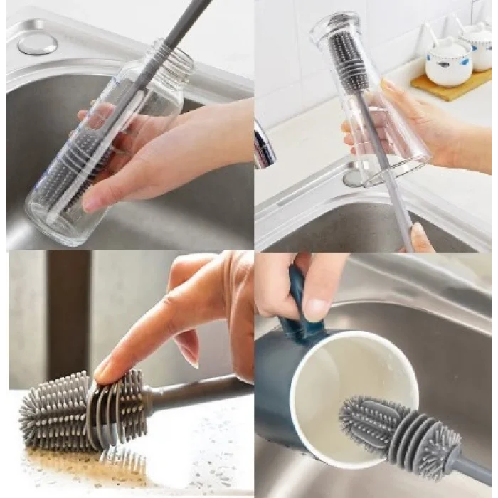 BUĞZ Silikon Uzun Saplı Kavanoz Yıkama Fırçası