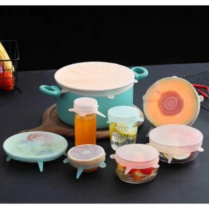  Silikon Yemek Saklama Kapak Seti 6 Adet