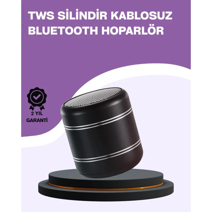 BUĞZ Silindir Tasarım Mini Bluetooth Hoparlör 10m Çekim Güçlü Bas ve Mikrofonlu