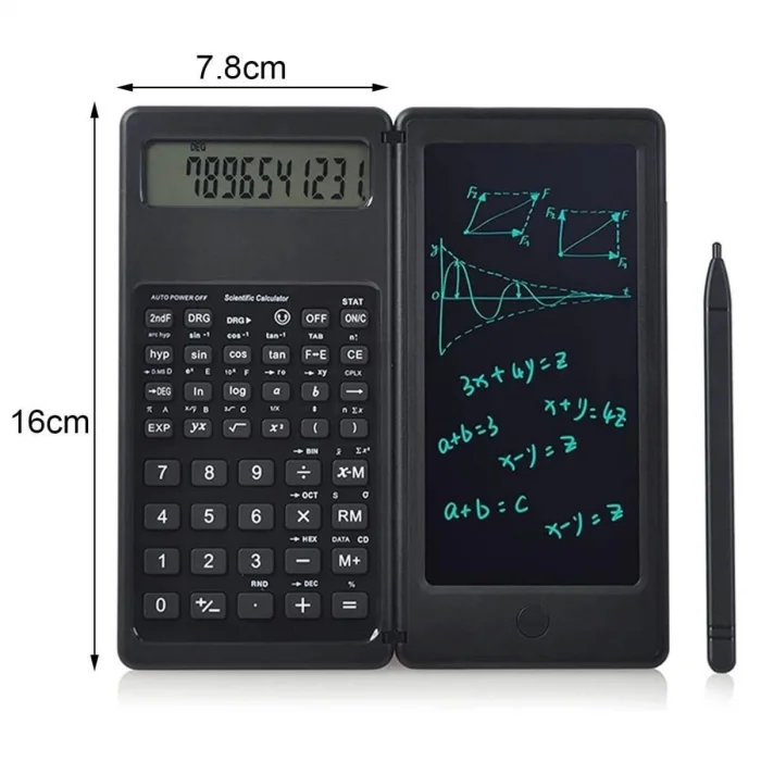  Silinebilir LCD Yazı Tabletli,Kalemli Katlanabilir Bilimsel Hesap Makinesi