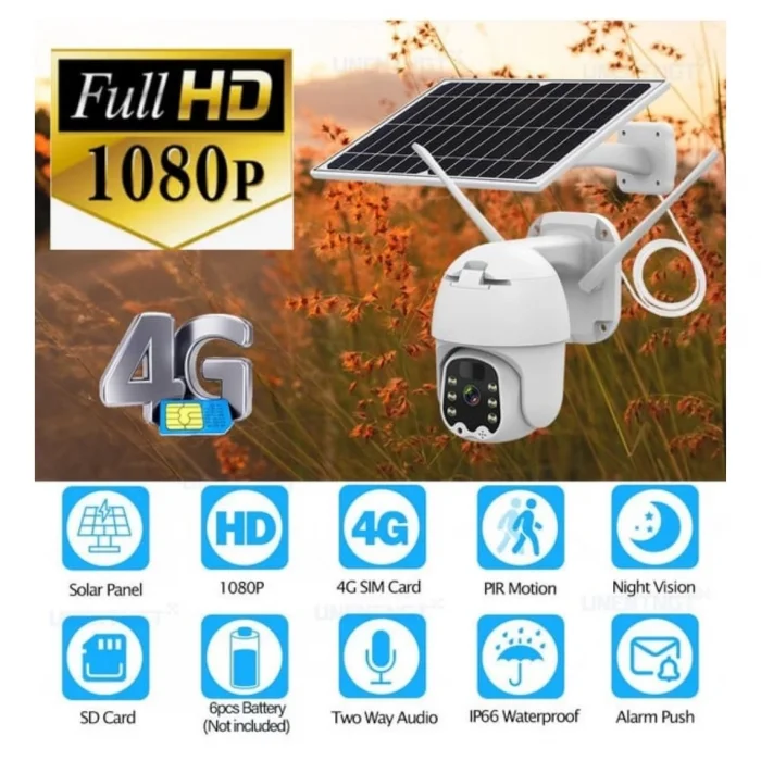 BUĞZ Sim Kartlı 4g Ptz 360 Hareketli Solar Güneş Enerjili 1080p Kamera Türkçe Program Son Sürüm ( BUĞZ )