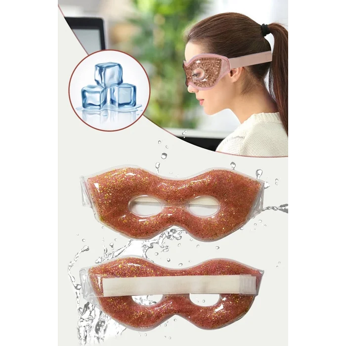  Simli Jel Göz Pedi Buz Maskesi Yorgunluk Giderici Soğutma Göz Bakımı Rahatlatıcı Uyku Maskesi