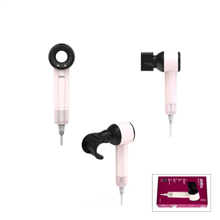 BUĞZ Sinbo Saç Kurutma Makinesi - Pembe Renk - 3 Kademeli Hız ve Sıcaklık