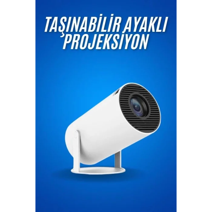  Sinema Projektörü Android HDMI USB WİFİ Ses Çıkışlı Ayaklı Projeksiyon Taşınabilir