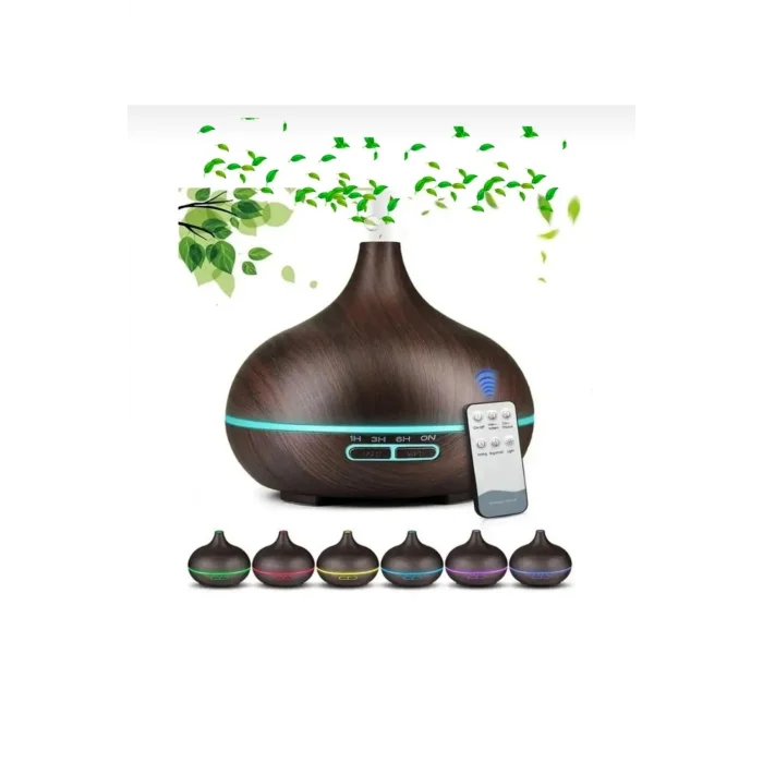 BUĞZ Siyah 7 LED RGB ışıklı aromatik oda kokusu hava nemlendirici difüzör 220-240V 60Hz 2 yıl garantili
