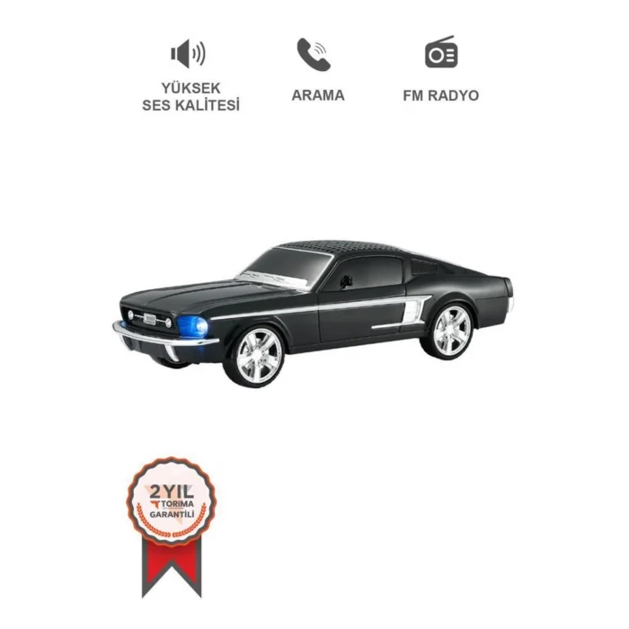 BUĞZ Siyah araba tasarım Bluetooth, USB, AUX, FM radyo ve LED ışıklı nostaljik radyo - Elektronik