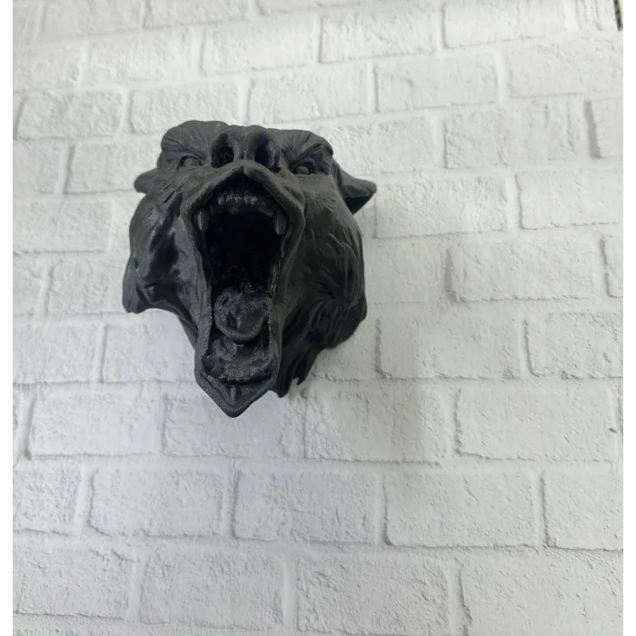 BUĞZ Siyah Ayı Duvar Süsü Dekoratif Asılabilir Heykel Ev Ofis Aksesuarı - Lisinya