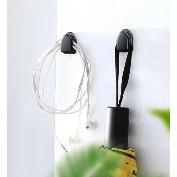 BUĞZ Siyah Çok Amaçlı Yapışkanlı Kanca 10 lu